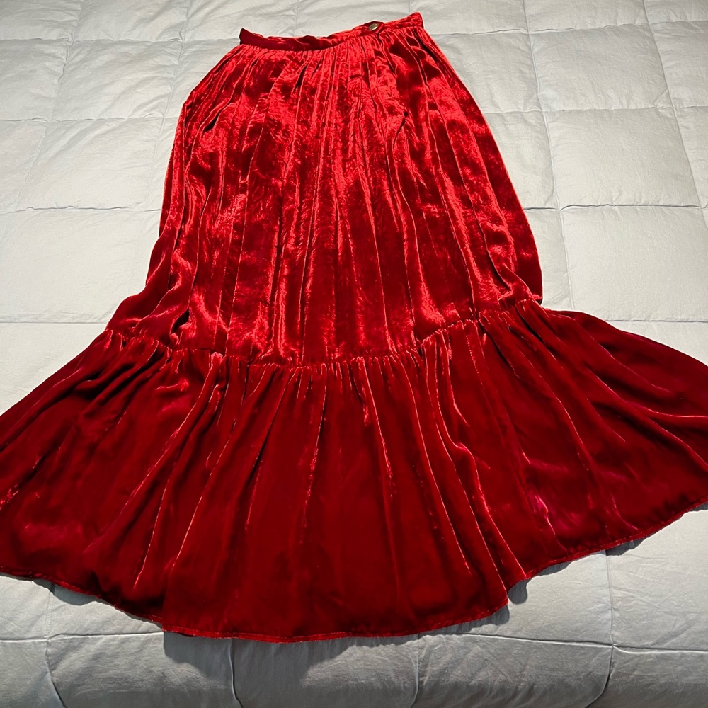 Women's Ralph Lauren Vintage Pleated Crushed Velvet Skirt NWT